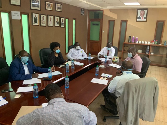 A team from UON holding a meeting with the management of SIMLAW SEEDS Company to discuss technology transfer and collaboration in research on January 2021